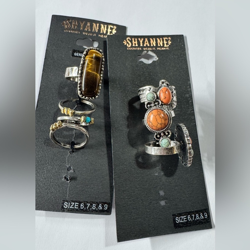 Shyanne Silver and Brown Ring Set